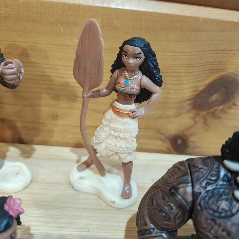 Disney Animators Collection Moana Cake Topper‎ Bundle Toddler Moana Maui Dad ZA1